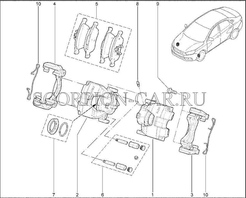 Суппорт передний Веста Спорт